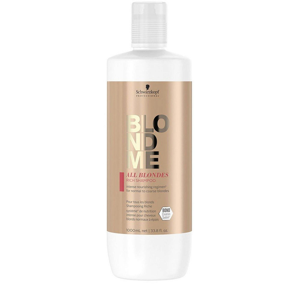 Schwarzkopf BlondeMe All Blondes Rich Shampoo 1000ml - shampoo for thick blond hair