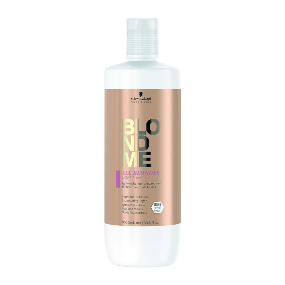 Schwarzkopf Blondme All Blondes Light Shampoo 1000ml - shampoo for fine blond hair