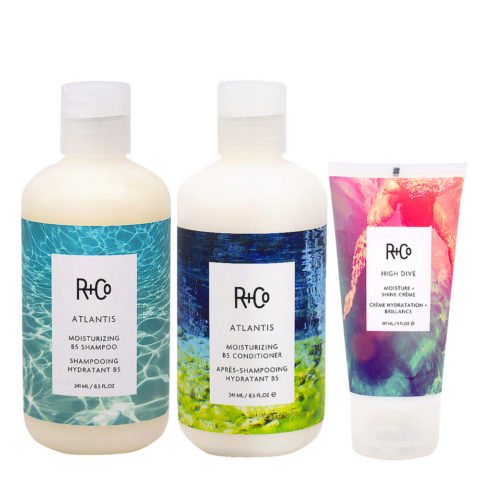 R+Co Atlantis Kit for Dry Hair Shampoo 241ml Moisturizing Conditioner 241ml Cream 147ml