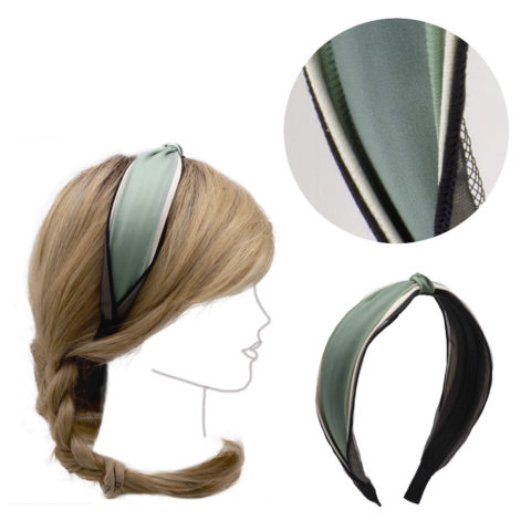 VIAHERMADA Green Satin Hairband