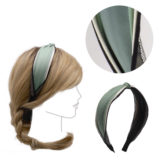 VIAHERMADA Green Satin Hairband