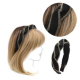 VIAHERMADA Headband in Black and Gold Braided Fabric