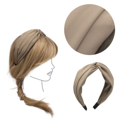 VIAHERMADA Hairband in Beige Fabric with Knot