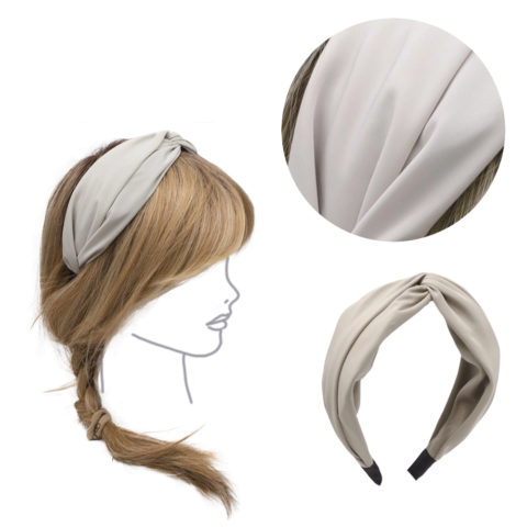 VIAHERMADA Hairband in Ivory Fabric with Knot