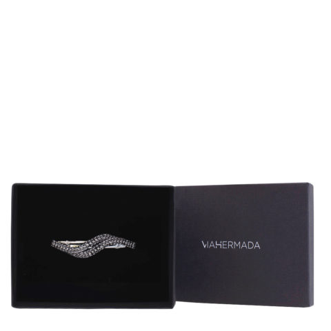 VIAHERMADA Matic Black Hair Clip with Strass Waves