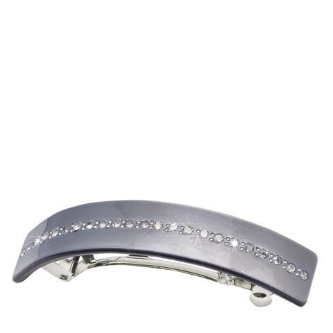 VIAHERMADA Elegant Matic Hair Clip with Gray Strass