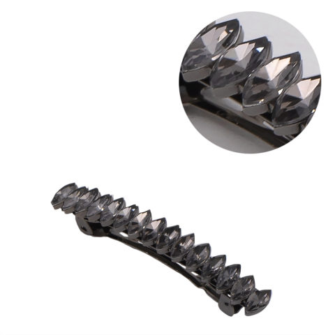 VIAHERMADA Black Hair Clip with Crystals