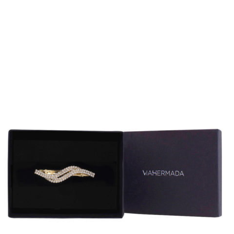 VIAHERMADA Matic Gold Hair Clip with Strass Waves
