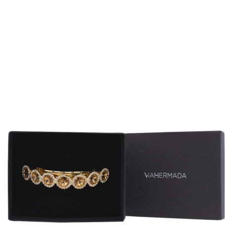 VIAHERMADA Matic hair clip with Amber Stones and Strass