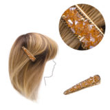 VIAHERMADA Amber glass beads hair Clip