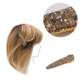 VIAHERMADA Hair Clip with anthracite glass Beads