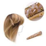 VIAHERMADA  Hair Clip with beige colored glass Beads