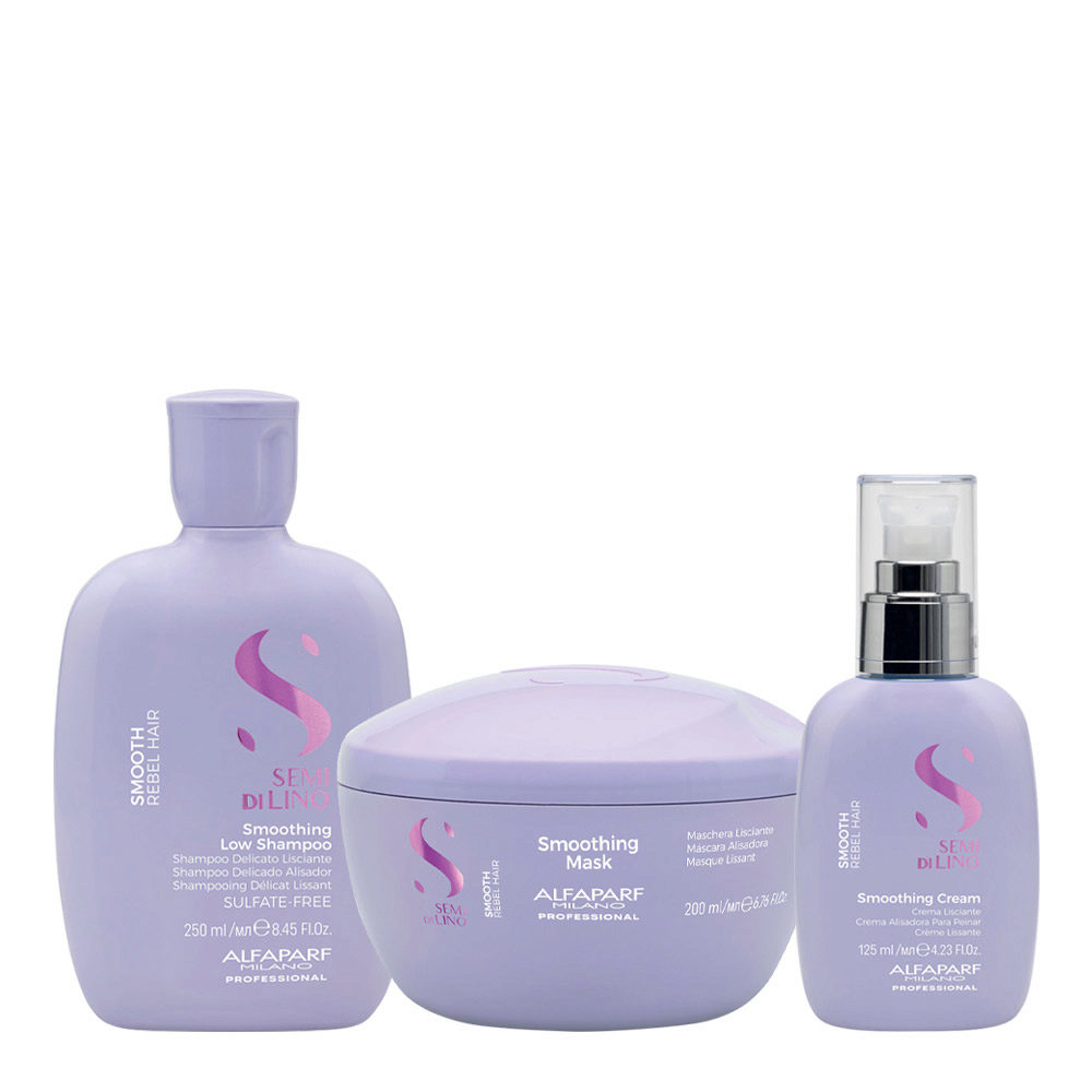 Alfaparf Semi di Lino Smoothing Kit Shampoo 250ml Mask 200ml Cream