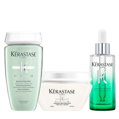 Kérastase Spécifique Bain Divalent 250ml Masque Rehydratant 200ml Sérum Potentialiste 90ml