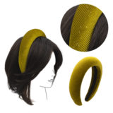 VIAHERMADA Rounded Headband in Olive Green Corduroy