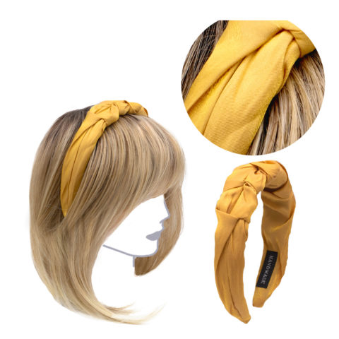 VIAHERMADA Handmade Headband in Yellow Fabric