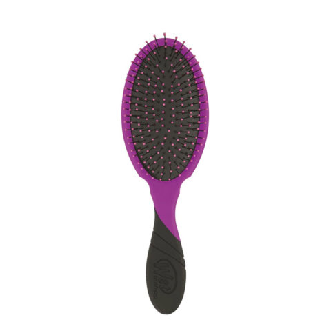 WetBrush Pro Detangler Black - purple brush with ergonomic handle