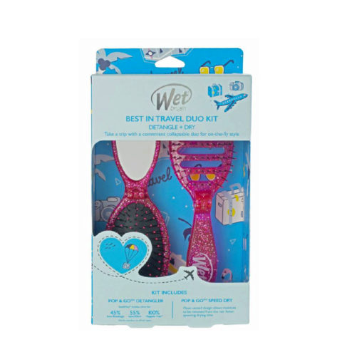 WetBrush Pro Best in Travel Glitter Duo Kit - pink