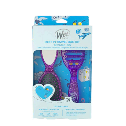 WetBrush Pro Best in Travel Glitter Duo Kit - purple
