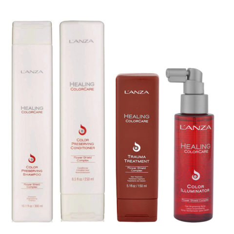 L' Anza Healing Colorcare Color-Preserving Shampoo300ml  Conditioner250ml Mask 150ml Illuminator Spray 100ml