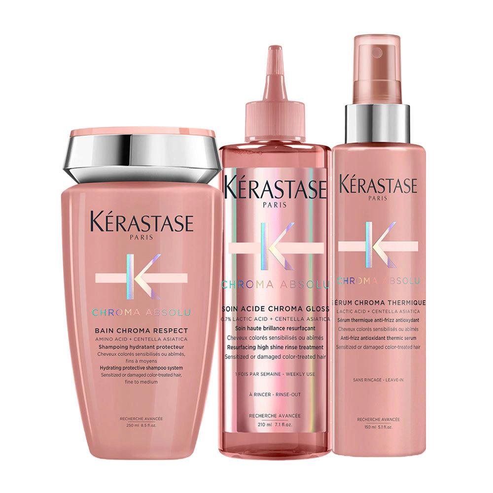 Kerastase Chroma Absolu Bain Chroma Respect Shampoo250ml Fluide250ml Serum Thermique Leave in150ml