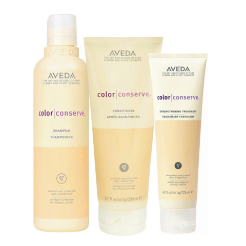 Aveda Color conserve Shampoo 250ml Conditioner 200ml Strengthening treatment 125ml