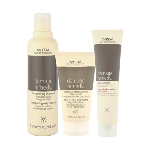 Aveda Damage Remedy Restructuring Shampoo 250ml Treatment 150ml Hair Repair 100ml