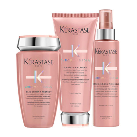 Kerastase Chroma Absolu Bain Chroma Respect 250ml Fondant Cica Chroma200ml Serum Thermique150ml