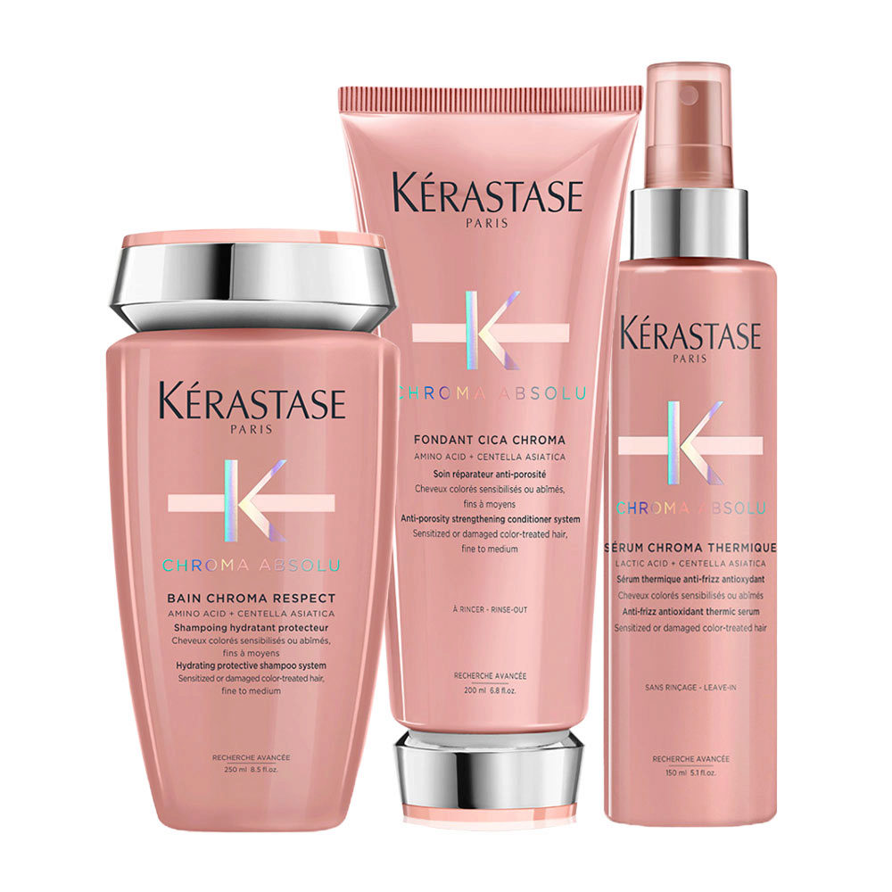 Kerastase Chroma Absolu Bain Chroma Respect 250ml Fondant Cica Chroma200ml Serum Thermique150ml