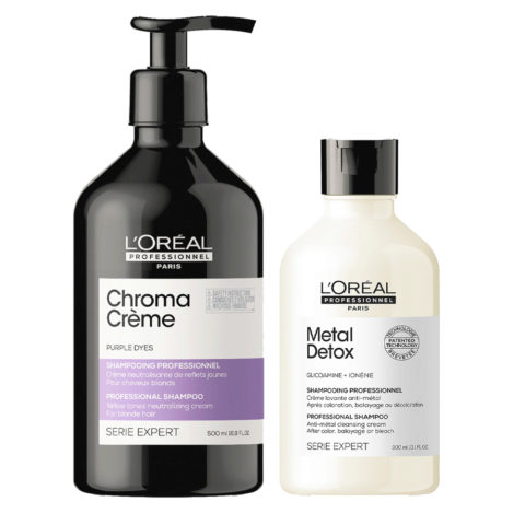 L'Oréal Professionnel Chroma Creme Purple Shampoo500ml Metal Detox Shampoo300ml