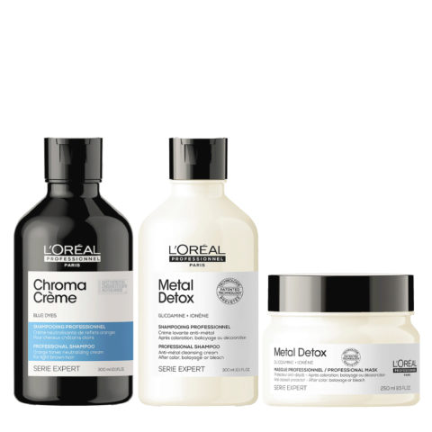 L'Oréal Professionnel Chroma Creme Ash 300ml + Metal Detox Set