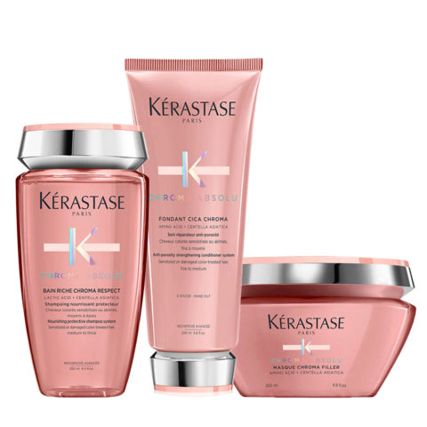 Kerastase Chroma Absolu Bain Riche Chroma Shampoo 250mlFondant Cica Chroma 200ml  Mask Recover 200ml