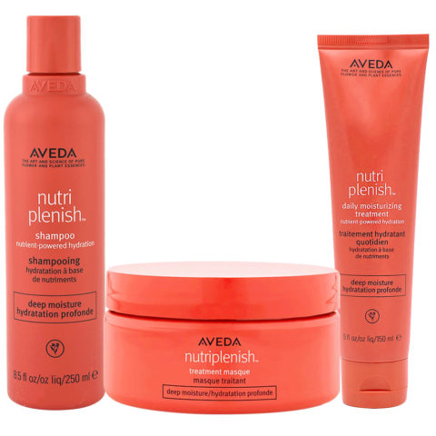 Aveda Nutri Plenish Deep Moisture Shampoo 250ml Masque 200ml Treatment 150ml