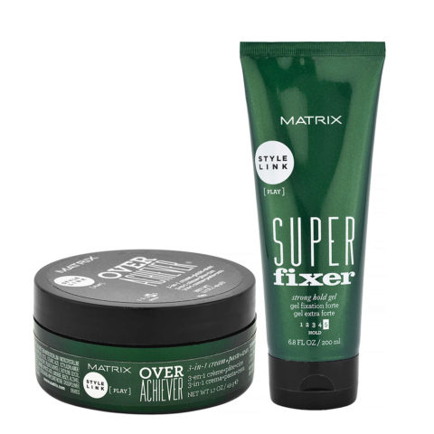 Matrix Style link Play Over achiever Cream Paste Wax 50ml Super fixer Strong hold hair gel 200ml