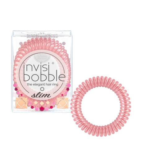 Invisibobble Slim British Royal Royal Fudge - transparent pink spiral scrunchie