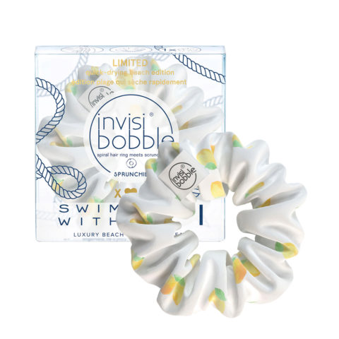 Invisibobble Sprunchie You're Simply The Zest - white hair tie with lemons