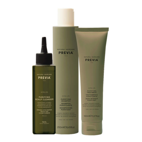 Previa Organic Purifying Scalp Cleanser100ml Shampoo250ml Treatment150ml