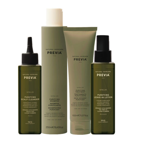 Previa Organic Purifying Scalp Cleanser100ml Shampoo250ml Scalp Cleanser100ml Leave-In Lotion100ml