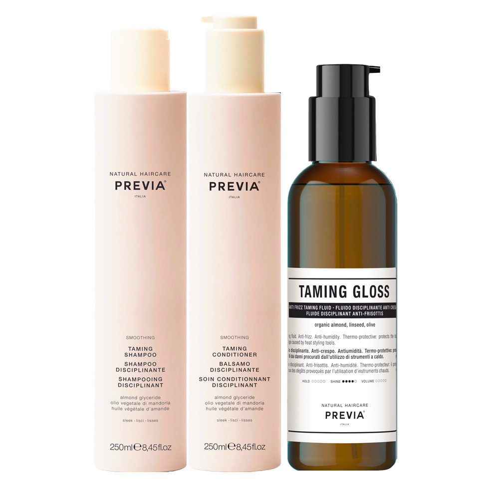 Previa Smoothing Taming Shampoo250ml Conditioner250ml Taming Gloss200ml