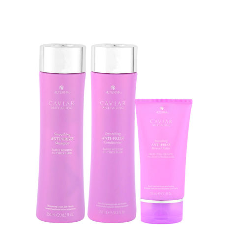 Alterna Caviar Smoothing Anti-Frizz Shampoo250ml Conditioner250ml Blowout Butter150ml
