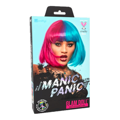 Manic Panic Blue Valentine Glam Doll Wig - light blue fuchsia wig