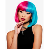 Manic Panic Blue Valentine Glam Doll Wig - light blue fuchsia wig