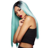 Manic Panic Sea Nymph Super Vixen Wig - pastel mint green wig with black root