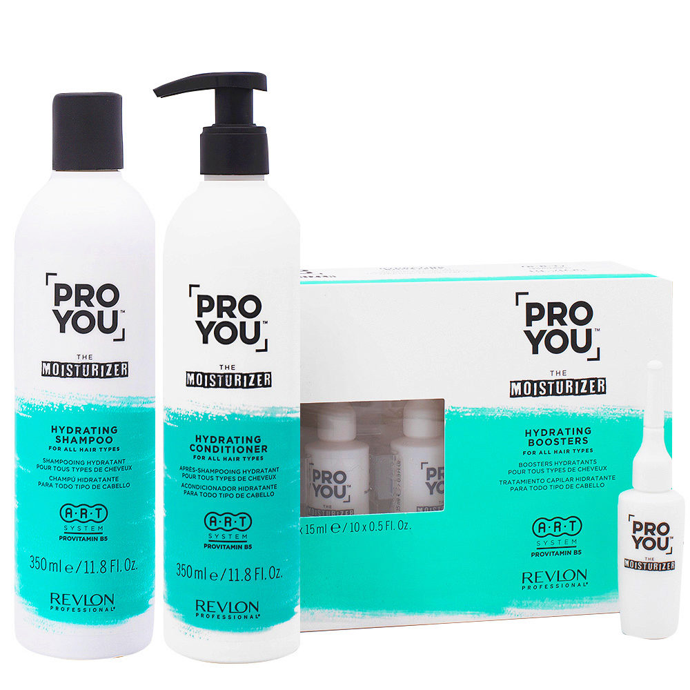 Revlon Pro You The Moisturizer Shampoo350ml Conditioner350ml Boosters10x15ml