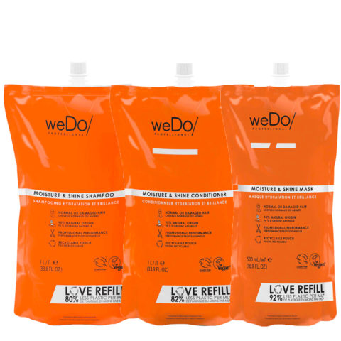 weDo Moisture & Shine Eco-Ricariche Shampoo000ml Conditioner1000ml Mask500ml