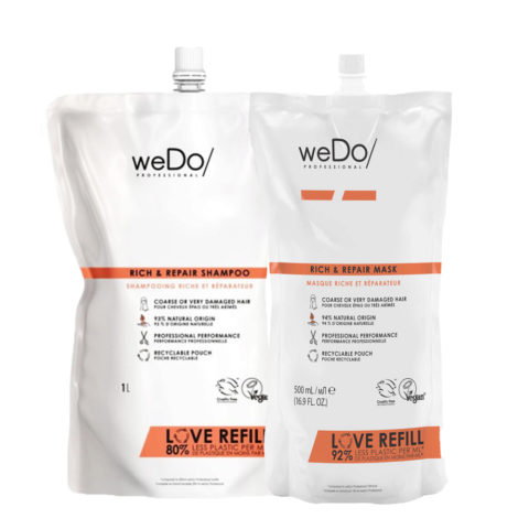 weDo Rich & Repair Shampoo Refill 1000ml Mask Refill 500ml