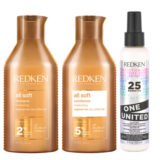 Redken All Soft Shampoo 300ml Conditioner 300ml Spray 150ml