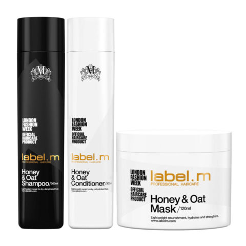 Label.M Cleanse Honey & oat shampoo 300ml Conditioner 300ml Mask 120ml