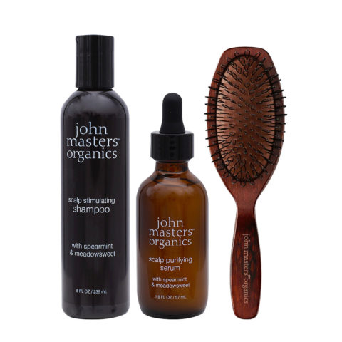 John Masters Organics Scalp Shampoo236ml Serum57ml Scalp Exfoliating Brush