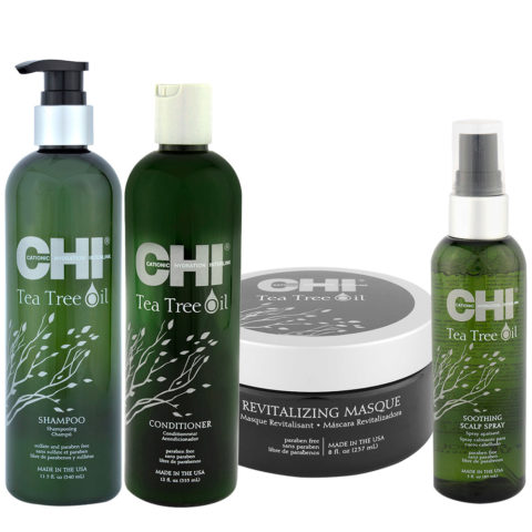 CHI Tea Tree Oil Kit Shampoo340ml Conditioner355ml Masque237ml Spray 89ml